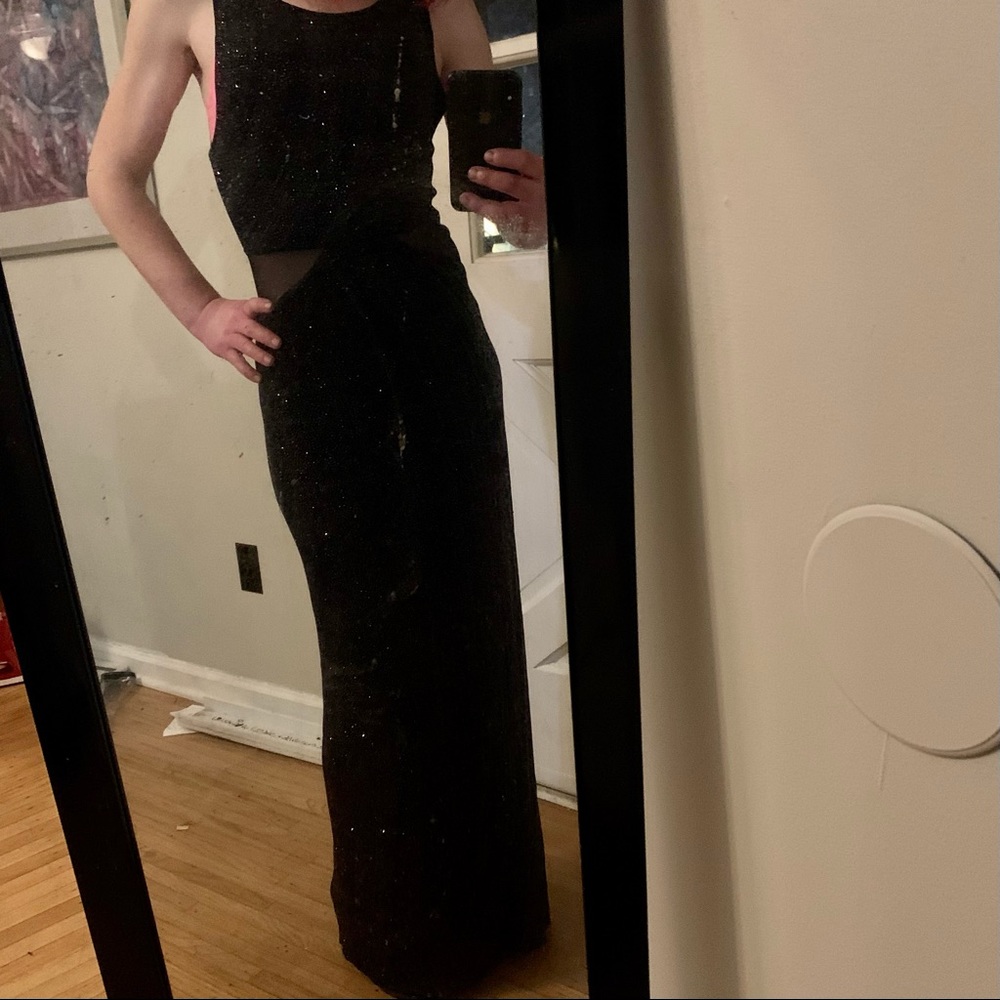 3/$50 Stunning sparky holiday formal sexy dress, sheer midsection